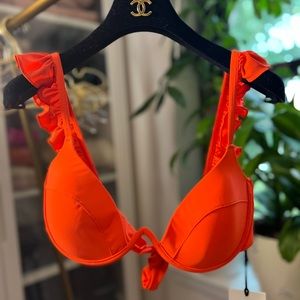 **GORGEOUS**:  Arabella London Women’s The Ruffle Bra : Medium/ Electric Orange